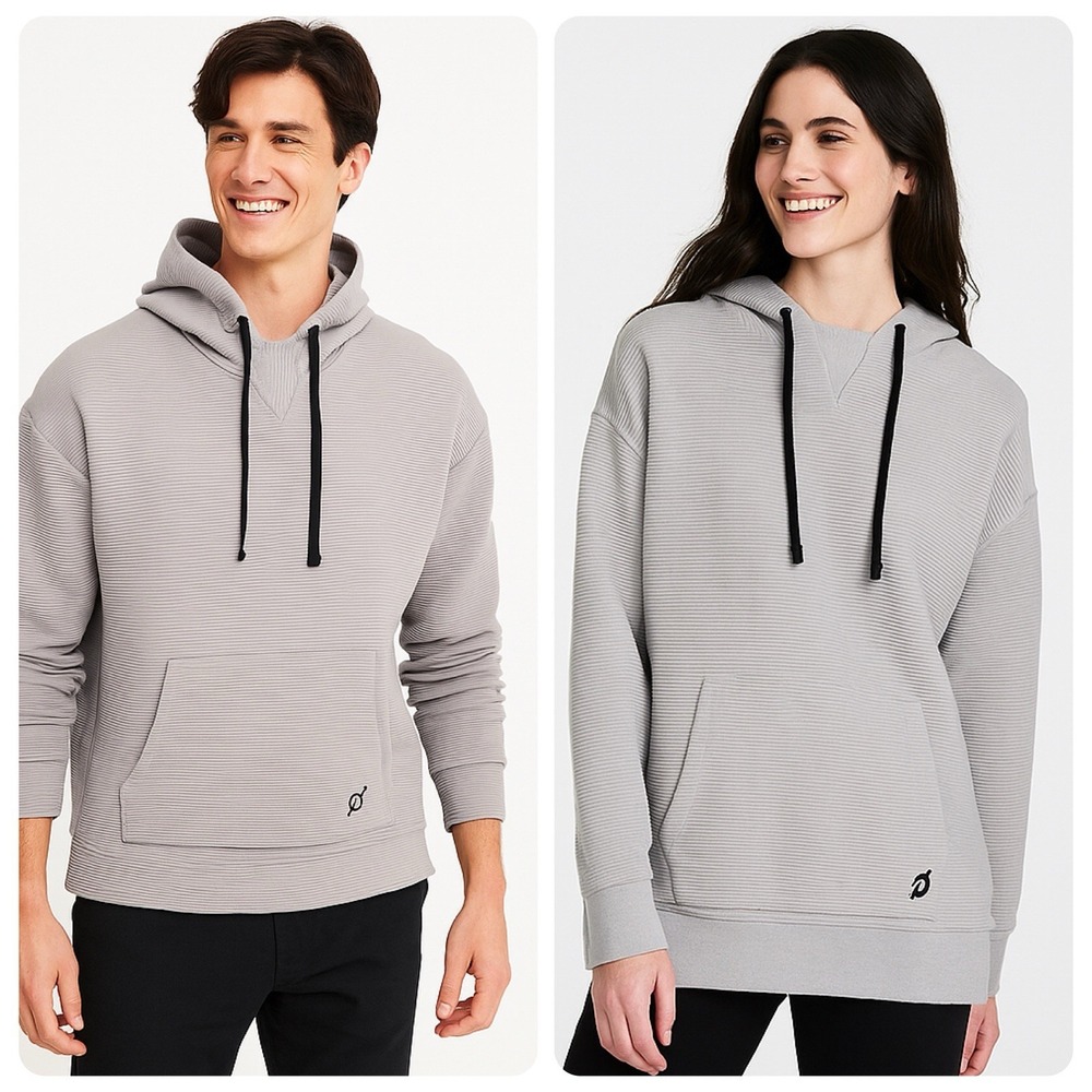 Peloton Sz‎ XS Pullover Hoodie Ribbed Sporty Athleisure Cycling Side Zip Unisex